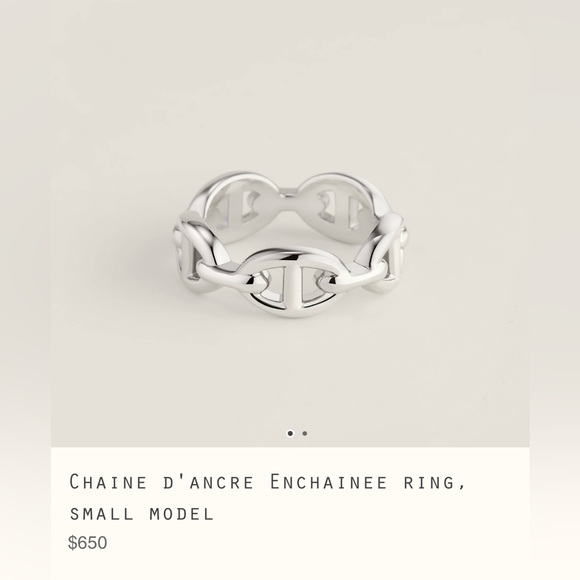 Hermes Jewelry - Hermes Ring Chaine d'ancre Enchainee Women Ring Size 52 Small Model 925 Silver